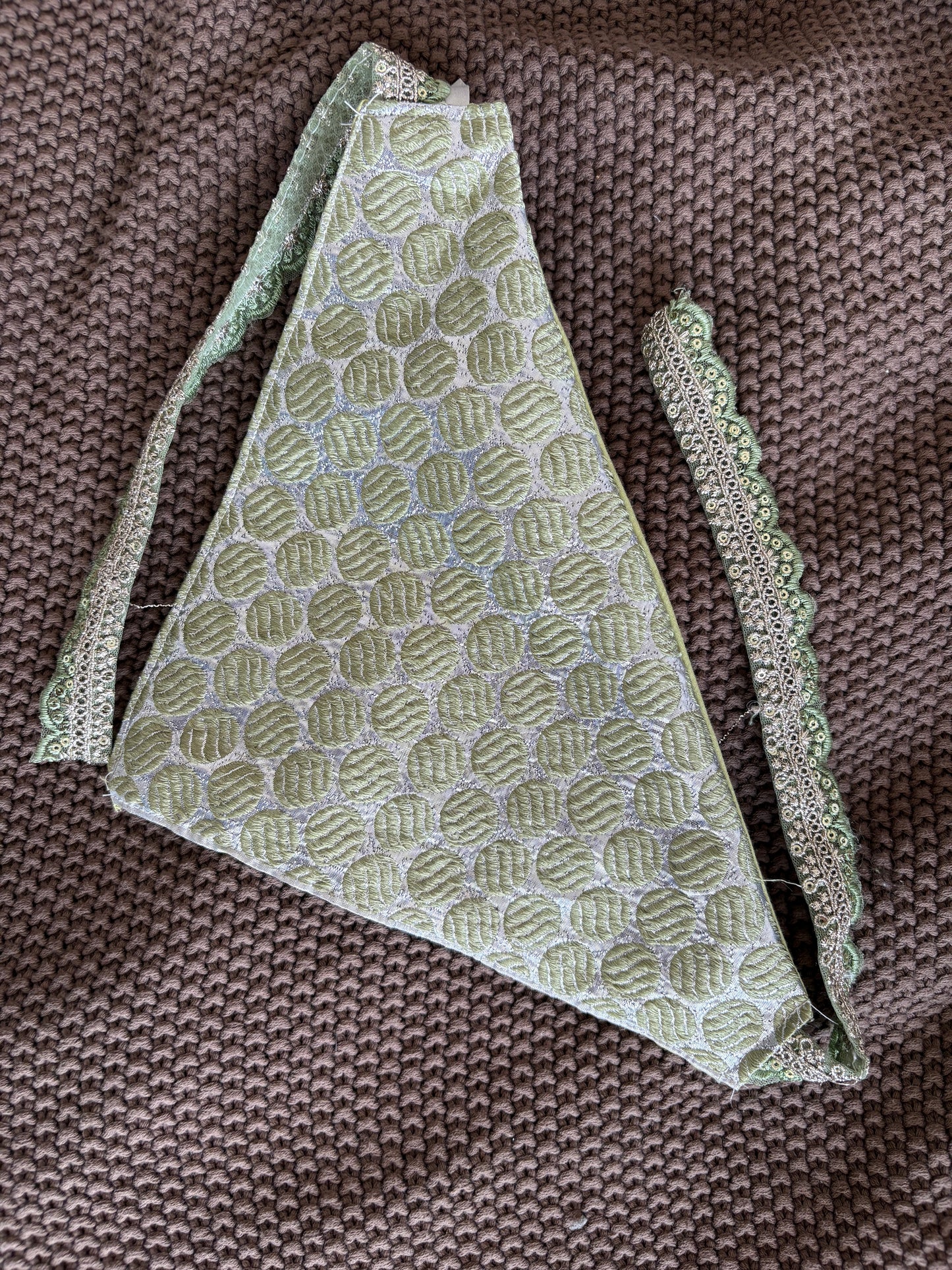 Pixie Woofs Dhinchak Silver & Muted Green Bandana for Pets/Paw-Babies