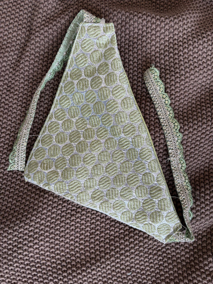 Pixie Woofs Dhinchak Silver & Muted Green Bandana for Pets/Paw-Babies
